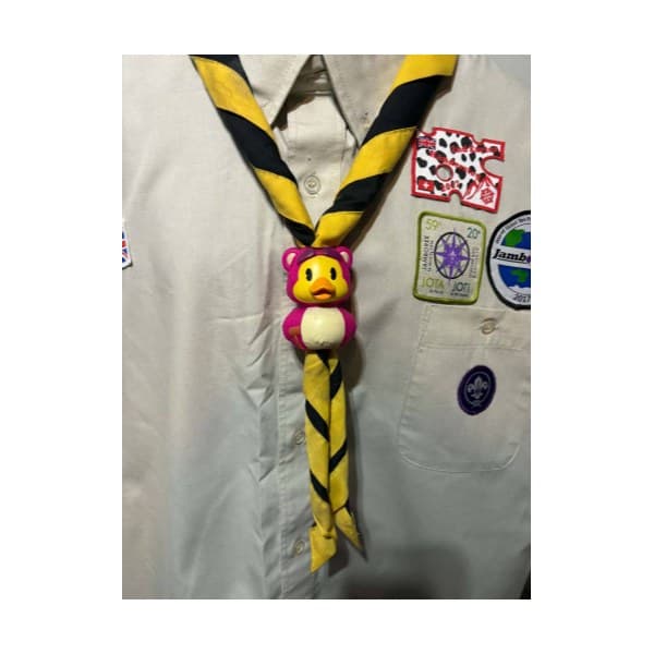 Pink Bear Duck Woggle neckerchief woggle